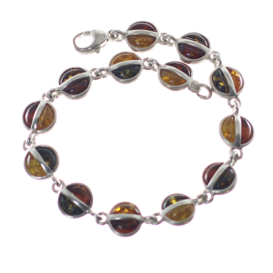 Pulsera de ámbar báltico y plata