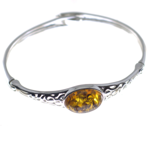 Pulsera en ámbar y plata de ley, ornamental