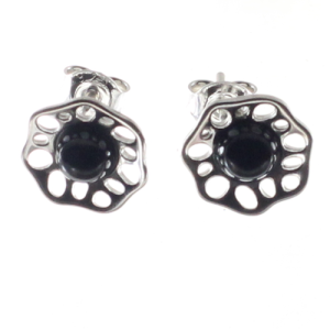 Pendientes negros en azabache y plata