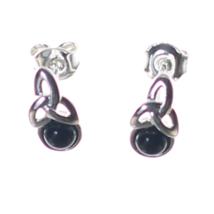Pendientes triséquela celta en azabache y plata