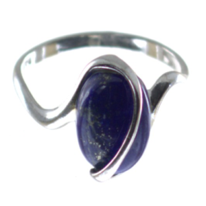 Anillo de lapislázuli con plata de ley, sencillo