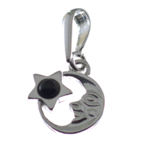 Colgante sol y luna en azabache y plata