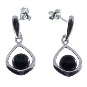 Pendientes azabache con plata de ley, discretos y negros