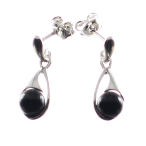 Pendientes discretos en azabache y plata