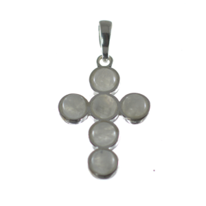 Colgante piedra luna con plata, seis piedras redondas