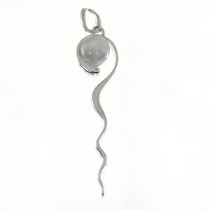 Colgante de piedra luna con plata de ley-925, serpiente blanco