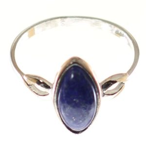 Anillo de lapislázuli con plata de ley, fina lanzadera