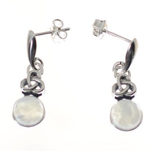 Pendientes de piedra luna con plata de ley, celtas