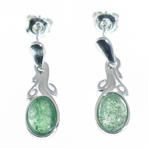Pendientes en venturina verde con plata de ley, elegantes