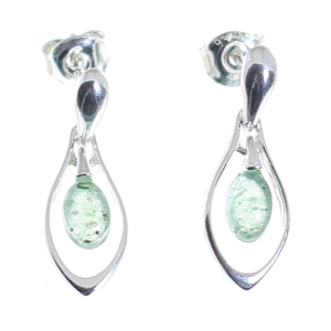 Pendientes de venturina verde con plata de ley, discretos