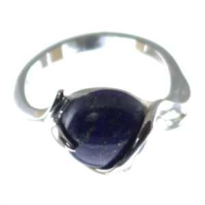 Anillo de lapislázuli con plata de ley, azul