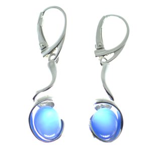 Pendientes de ágata azul con plata de ley, espirales
