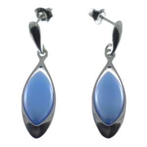Pendientes afilados de ágata con plata de ley, afilados