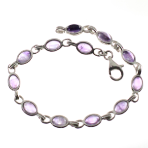 Pulsera clásica en amatista con plata