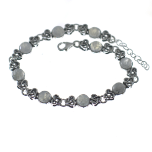 Pulsera celta de piedra luna con plata de ley