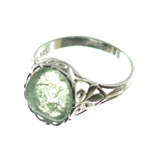 Anillo ornamental en venturina verde con plata