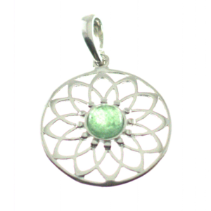 Colgante estrella verde en venturina y plata