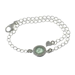 Pulsera reloj en venturina verde con plata