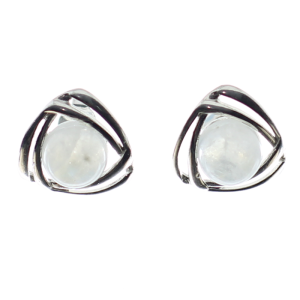 Pendientes geométricos en piedra luna y plata - crisocola.net
