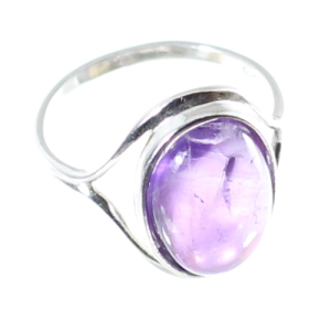 Anillo clásico en amatista y plata - crisocola.net