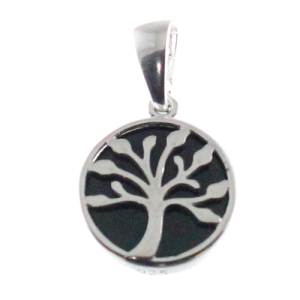 Colgante árbol de la vida en azabache y plata