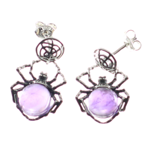 Pendientes arañas en amatista y plata - crisocola.net