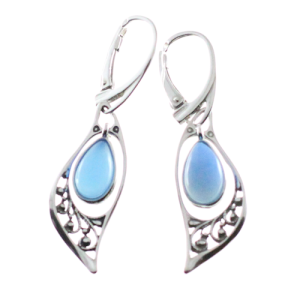 Pendientes de filigrana en ágata azul con plata
