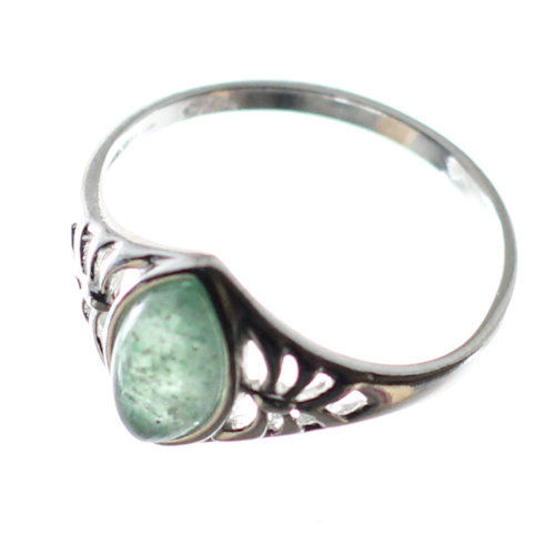 Anillo discreto de venturina con plata