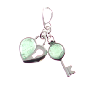 Colgante de candado con llave en venturina y plata - crisocola.net