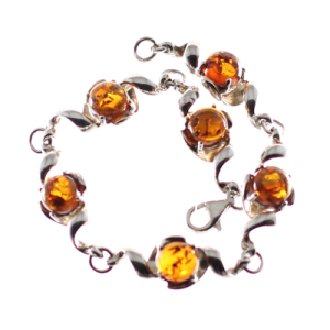 Pulsera vibrante en ámbar y plata