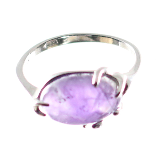 Anillo morado en amatista y plata