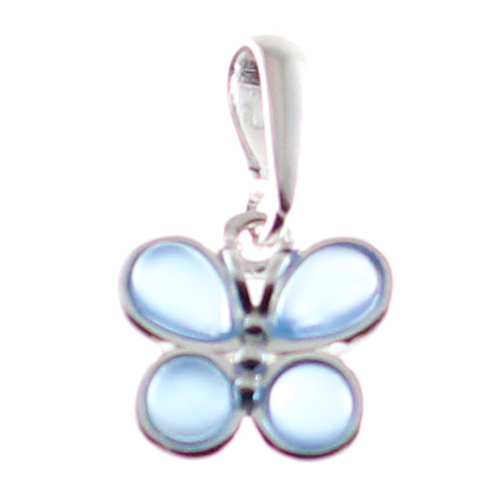 Colgante mariposa azul en ágata y plata