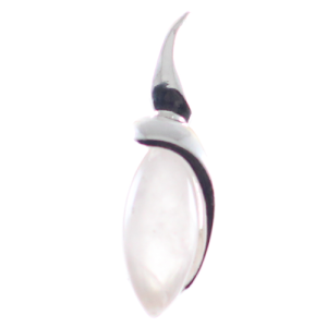 Colgante rosado en cuarzo rosa y plata