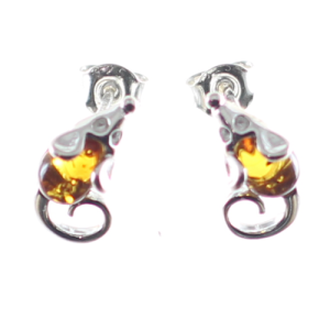 Pendientes animales en ámbar y plata - crisocola.net