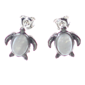 Pendientes tortugas en piedra luna y plata