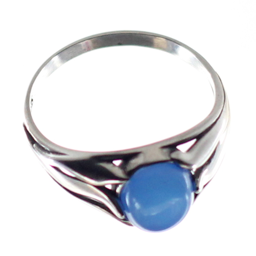 Anillo azul marino en ágata y plata – crisocola.net