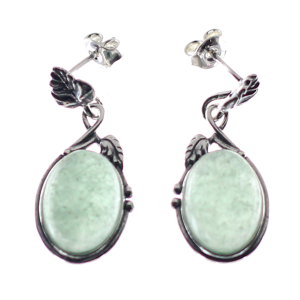 Pendientes verde en venturina y plata de ley