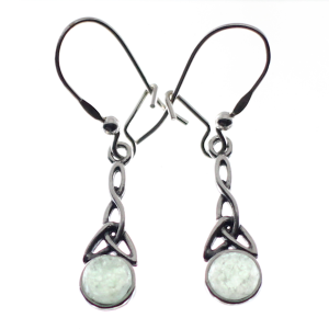 Pendientes de triqueta en venturina y plata